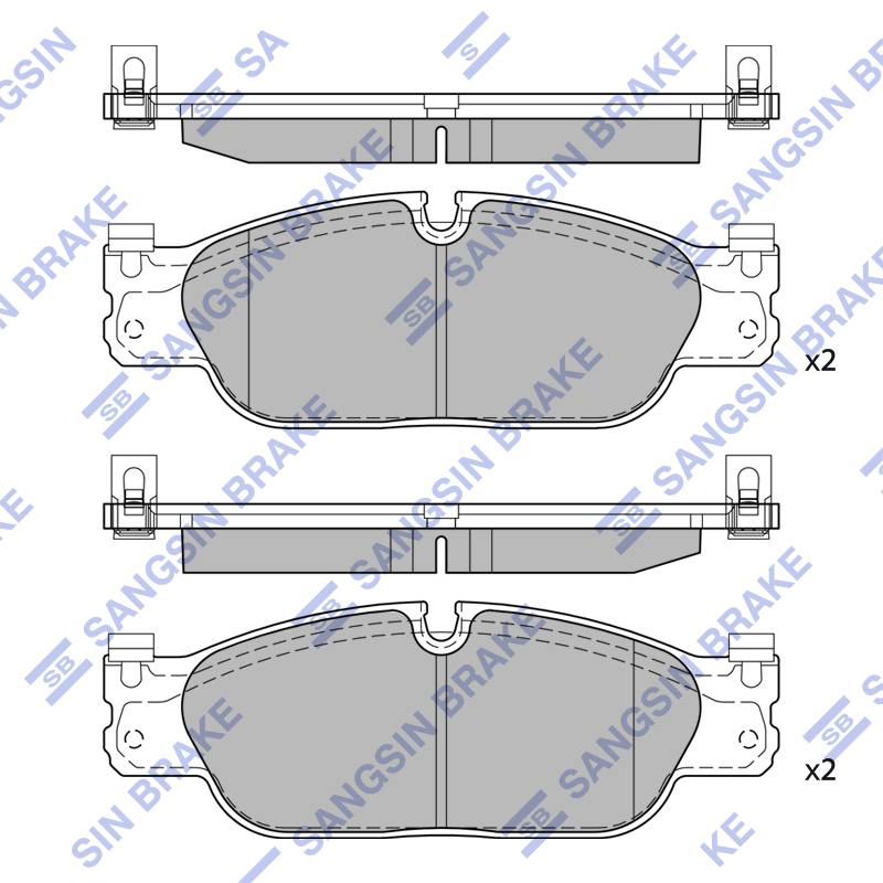 Передние тормозные колодки Sangsin SP2297