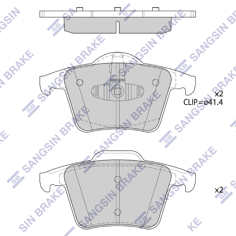 Задние тормозные колодки Sangsin SP2299