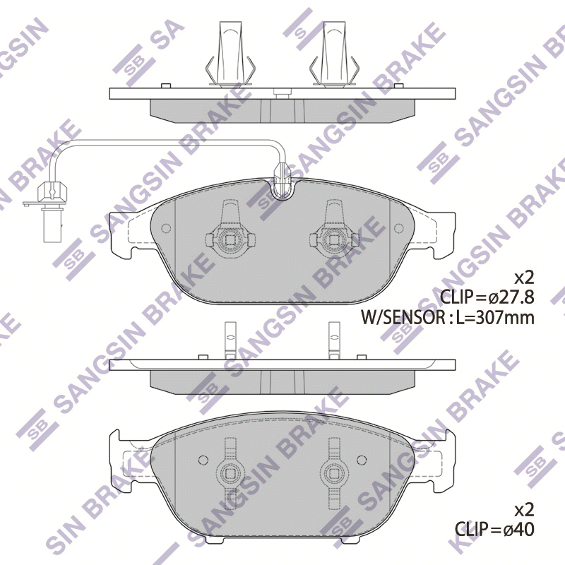 Передние тормозные колодки Sangsin SP2316