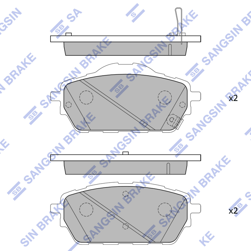 Передние тормозные колодки Sangsin SP2318