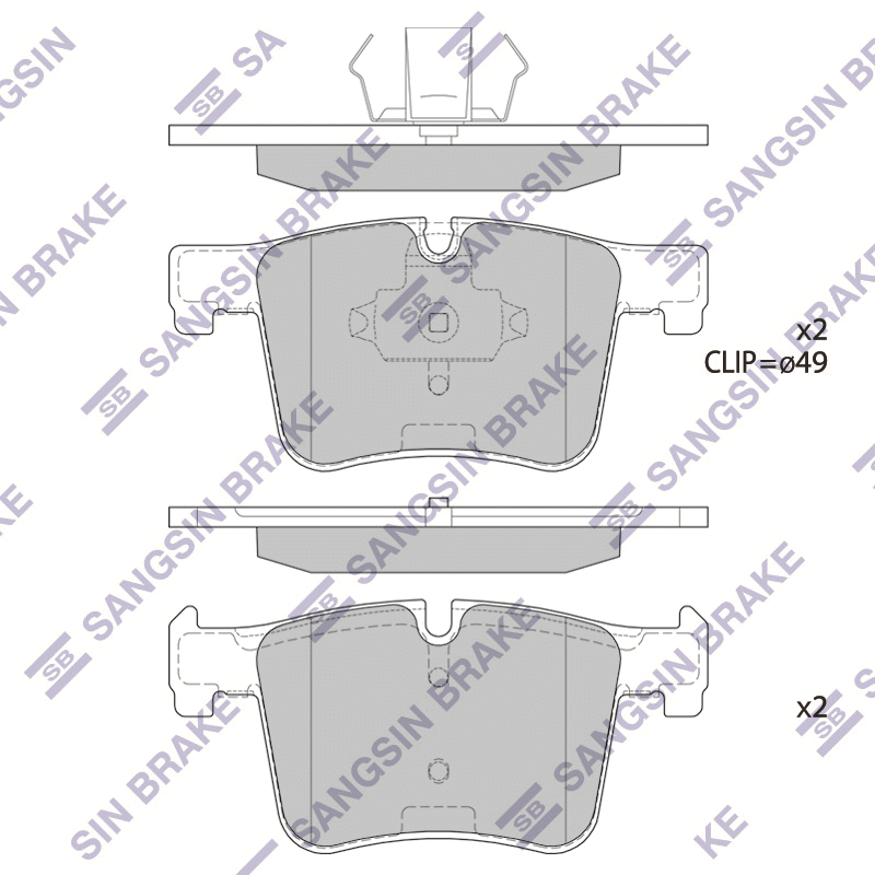 Передние тормозные колодки Sangsin SP2344