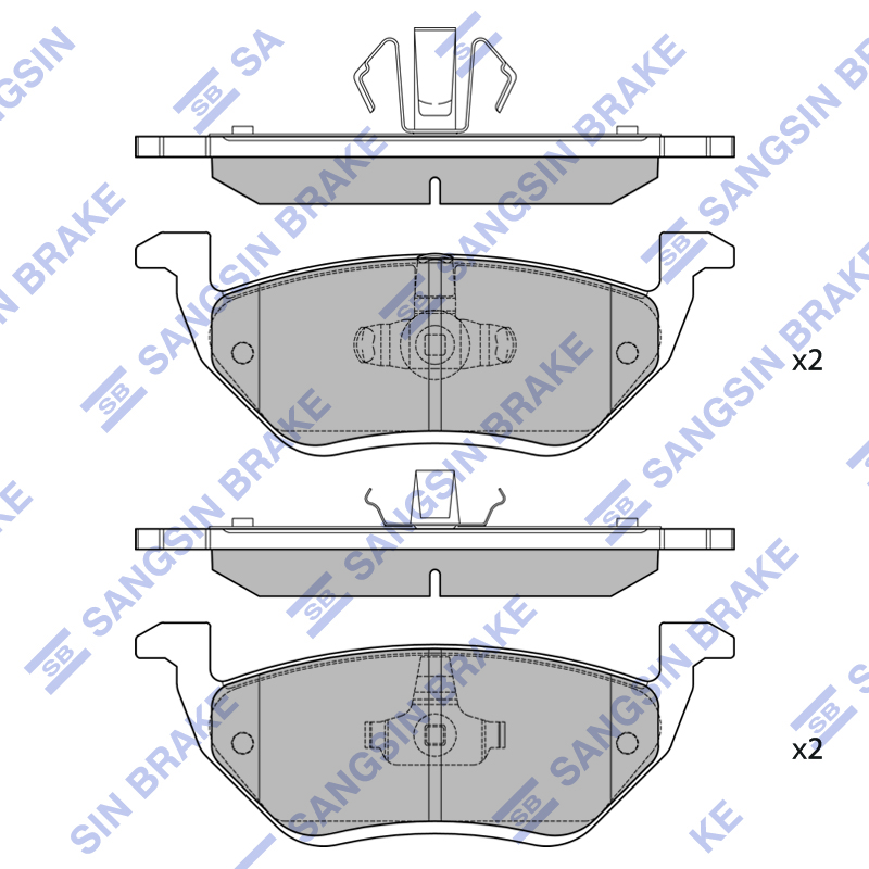 Задние тормозные колодки Sangsin SP2353