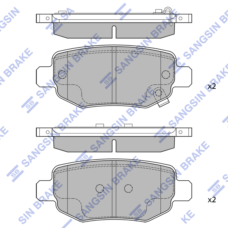 Передние тормозные колодки Sangsin SP2394B