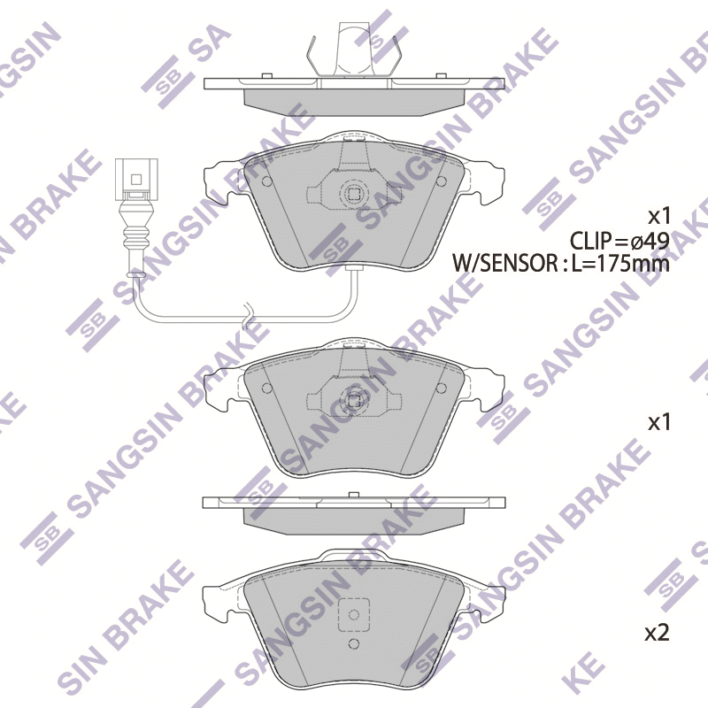 Передние тормозные колодки Sangsin SP2446