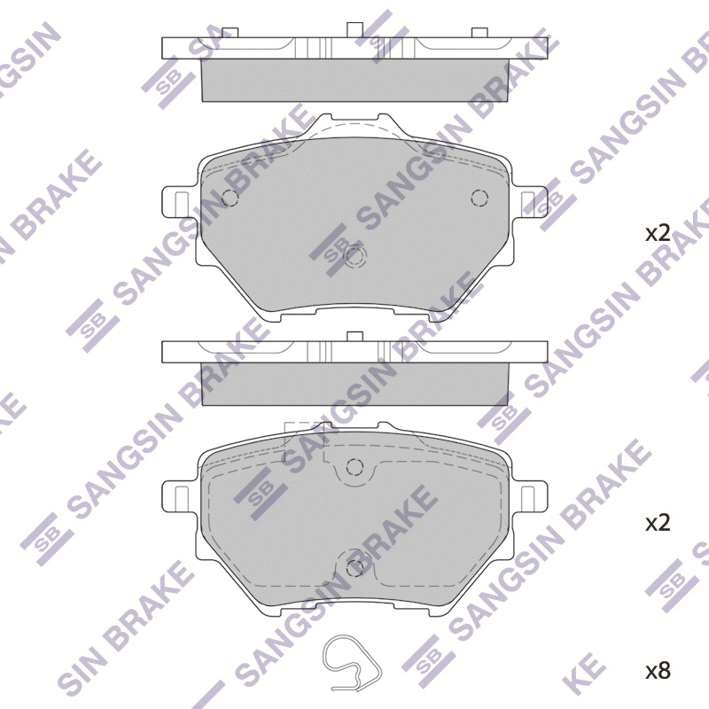 Задние тормозные колодки Sangsin SP2467