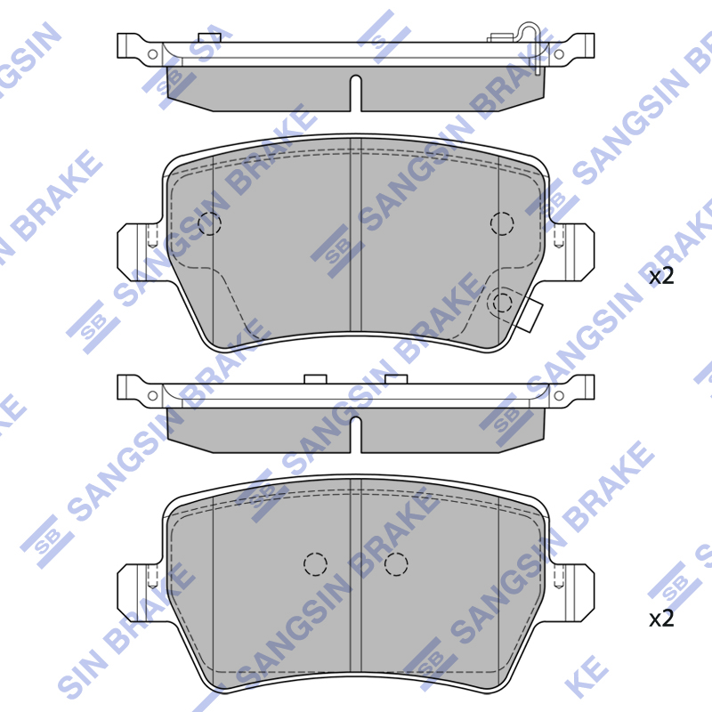 Задние тормозные колодки Sangsin SP2496B