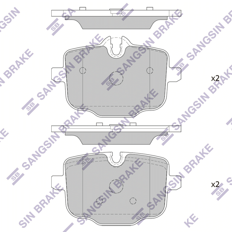 Задние тормозные колодки Sangsin SP2508