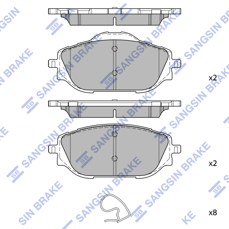 Передние тормозные колодки Sangsin SP2573