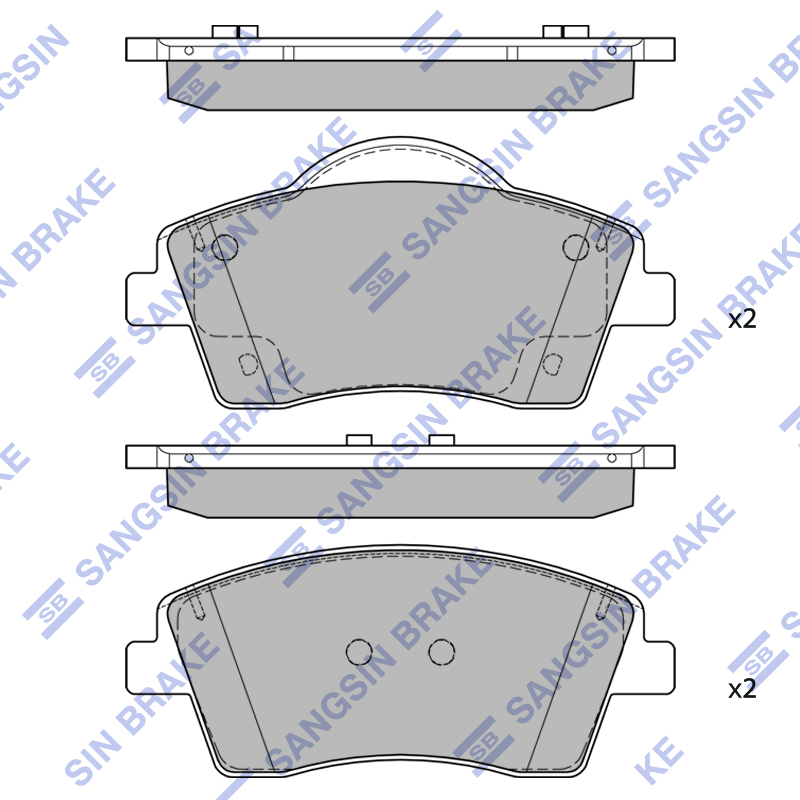 Передние тормозные колодки Sangsin SP2588