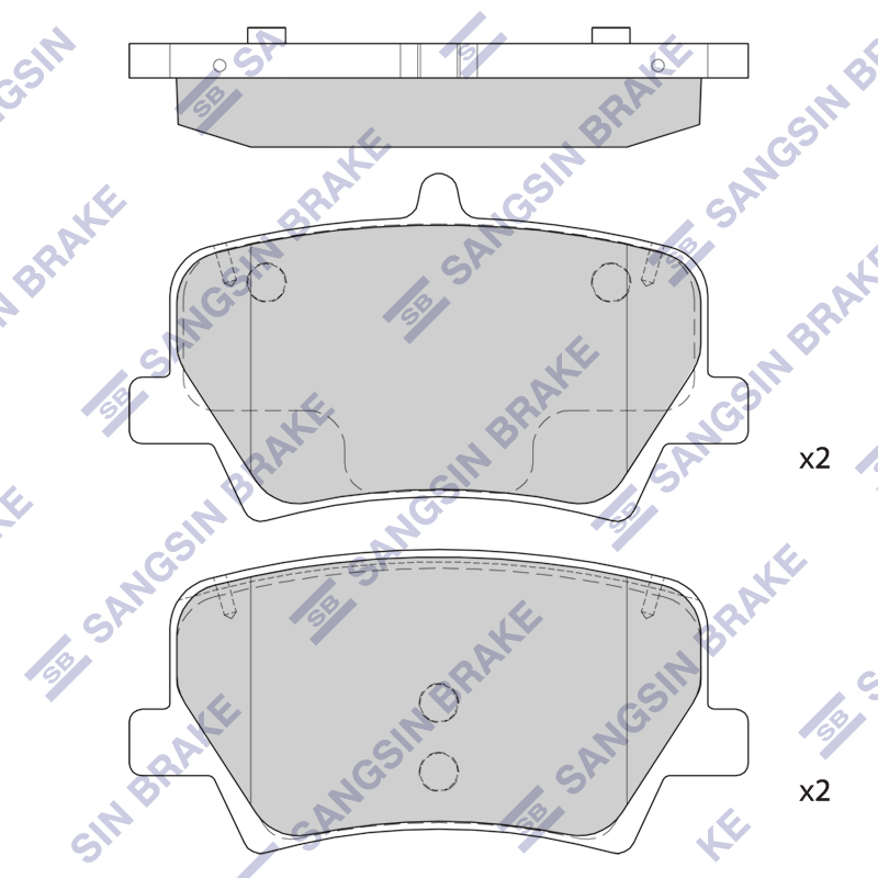 Задние тормозные колодки Sangsin SP2590