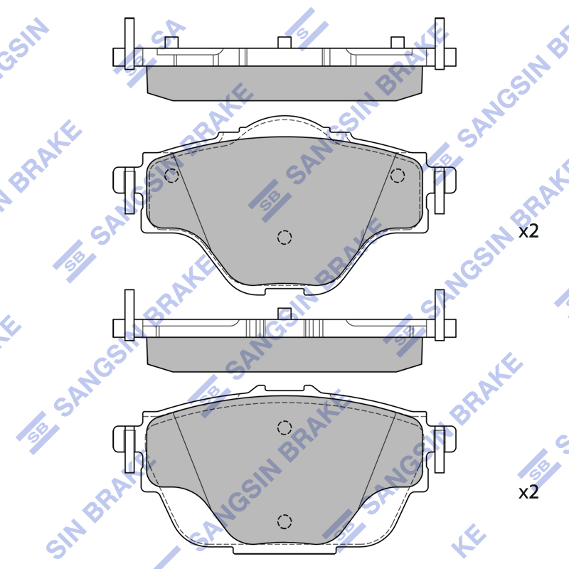 Задние тормозные колодки Sangsin SP2612