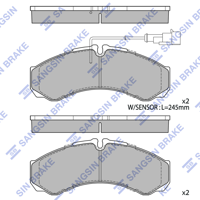 Передние/задние тормозные колодки Sangsin SP2638A