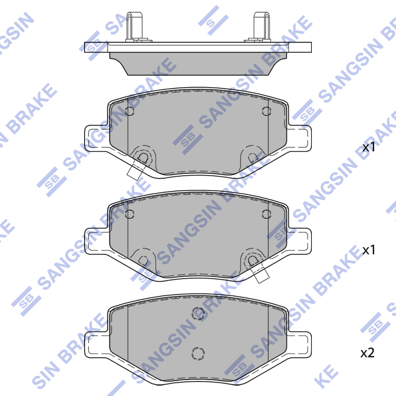 Задние тормозные колодки Sangsin SP2644