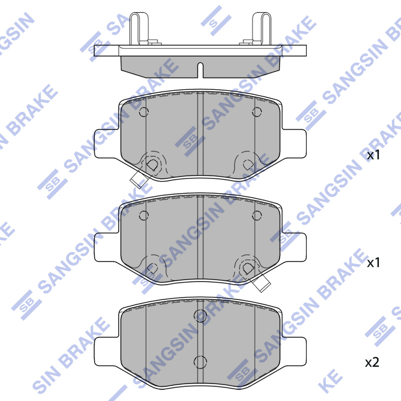 Задние тормозные колодки Sangsin SP2655