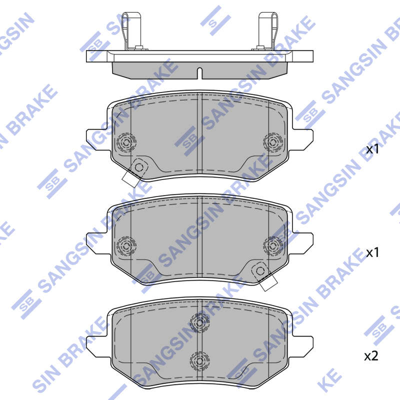 Задние тормозные колодки Sangsin SP2801