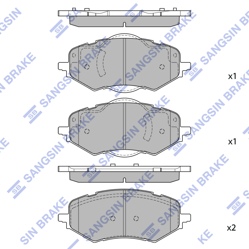 Передние тормозные колодки Sangsin SP2883