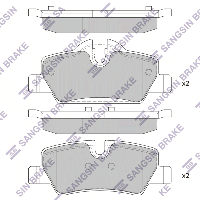 Задние тормозные колодки Sangsin SP4004