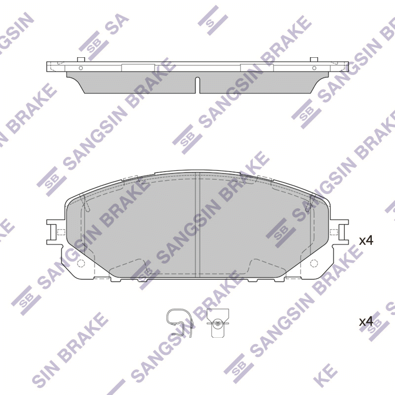 Передние тормозные колодки Sangsin SP4008