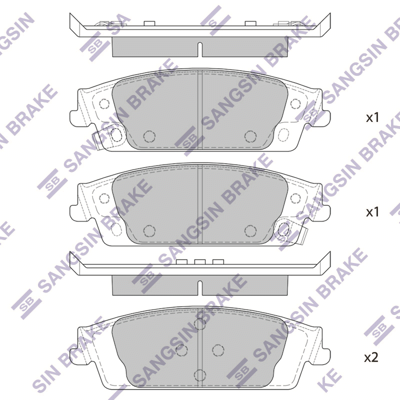 Задние тормозные колодки Sangsin SP4011