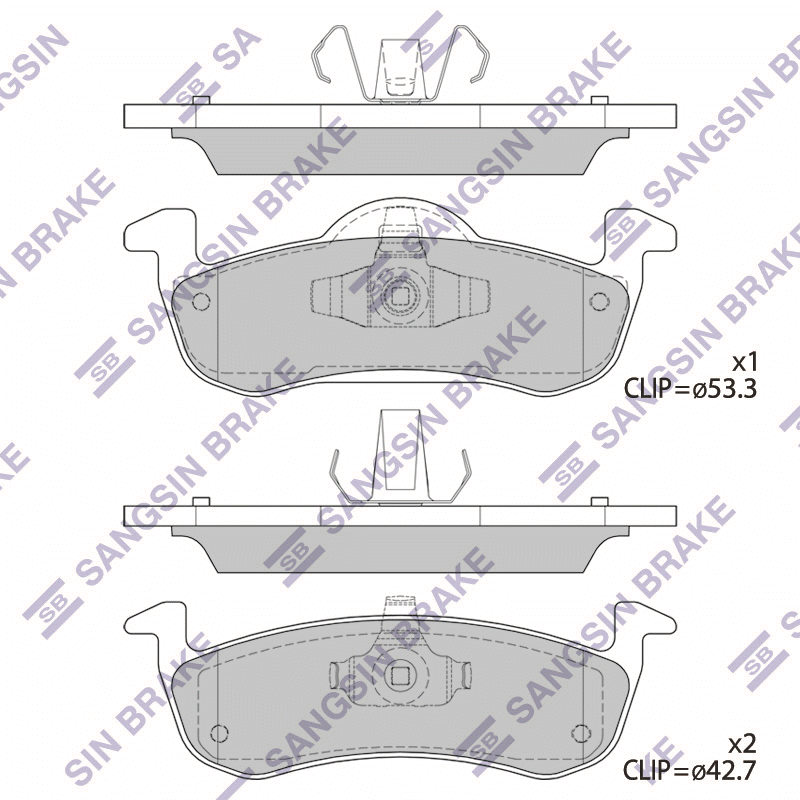 Передние тормозные колодки Sangsin SP4017