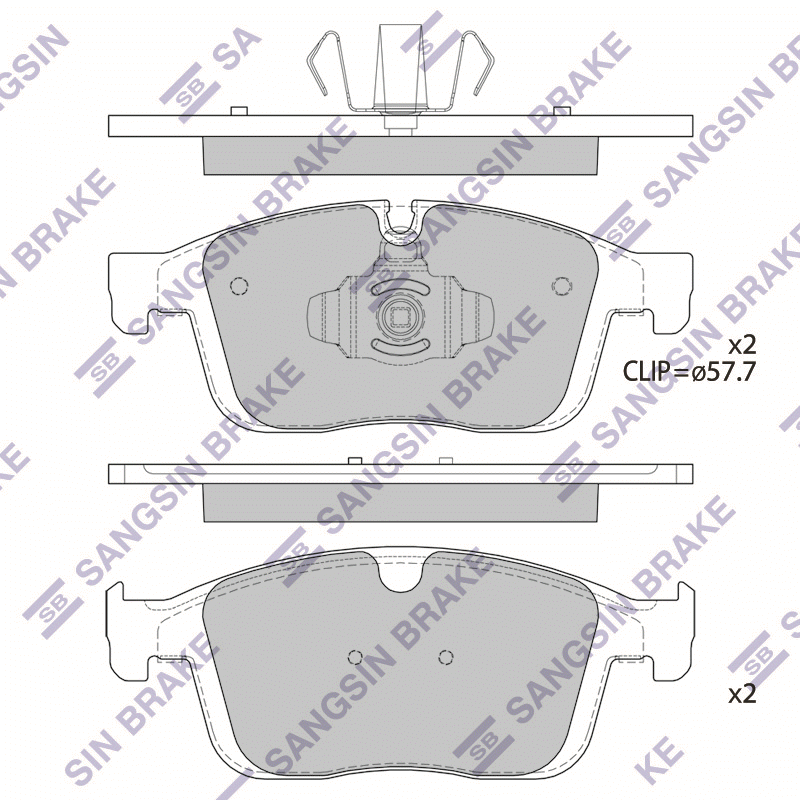 Передние тормозные колодки Sangsin SP4025
