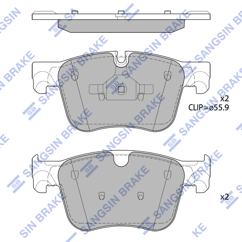 Передние тормозные колодки Sangsin SP4032