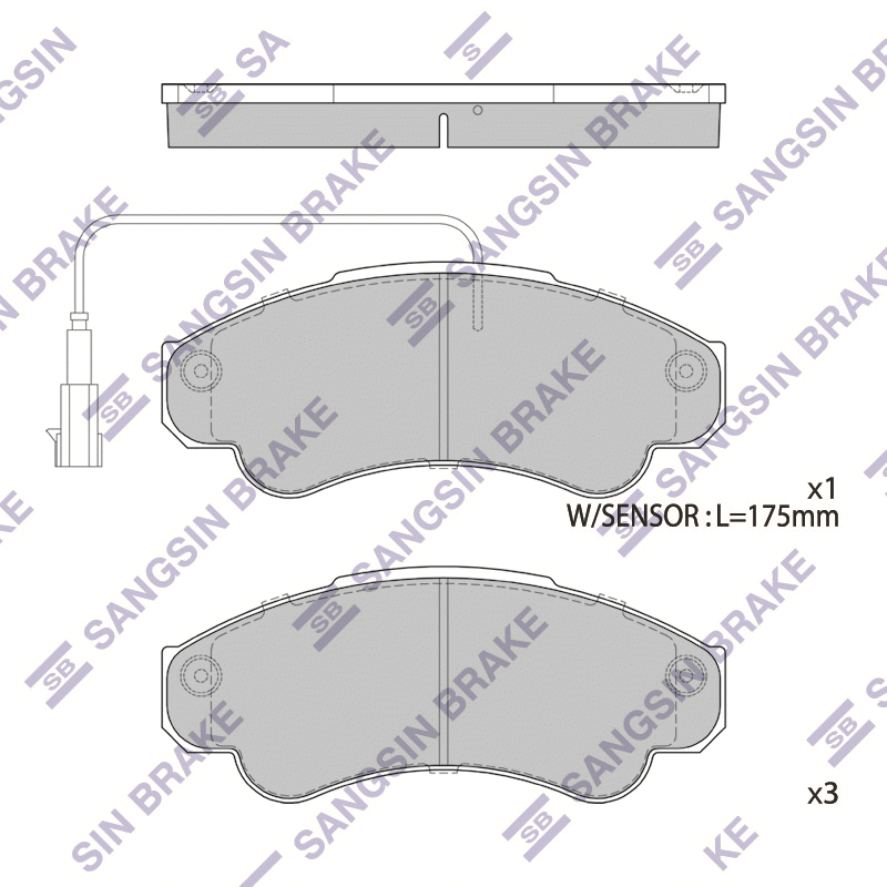 Передние тормозные колодки Sangsin SP4033