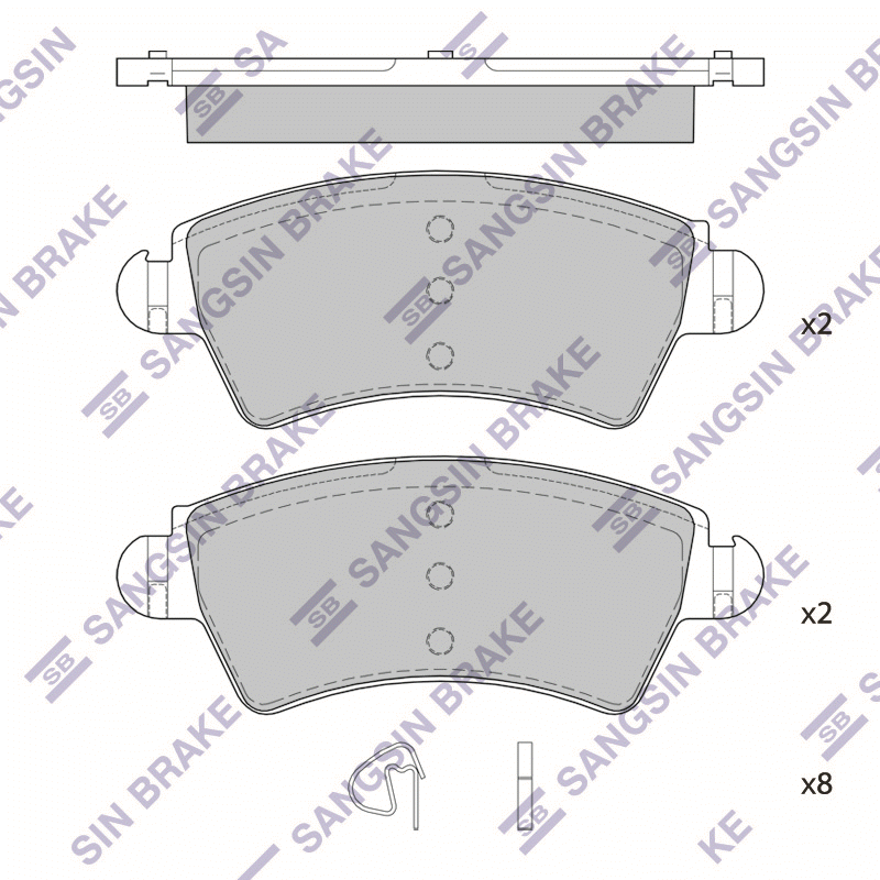 Передние тормозные колодки Sangsin SP4035