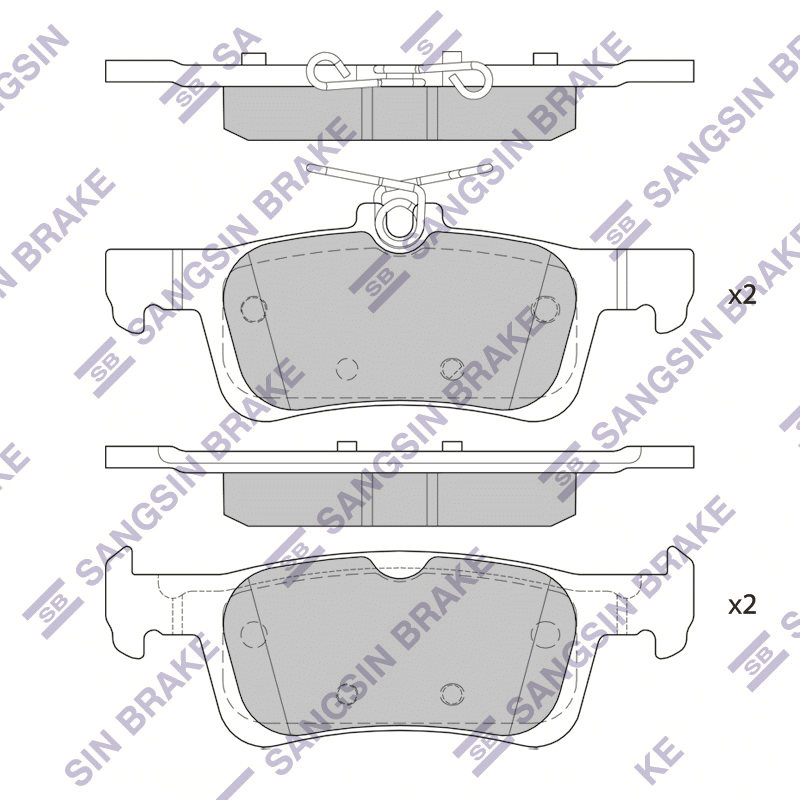 Задние тормозные колодки Sangsin SP4036