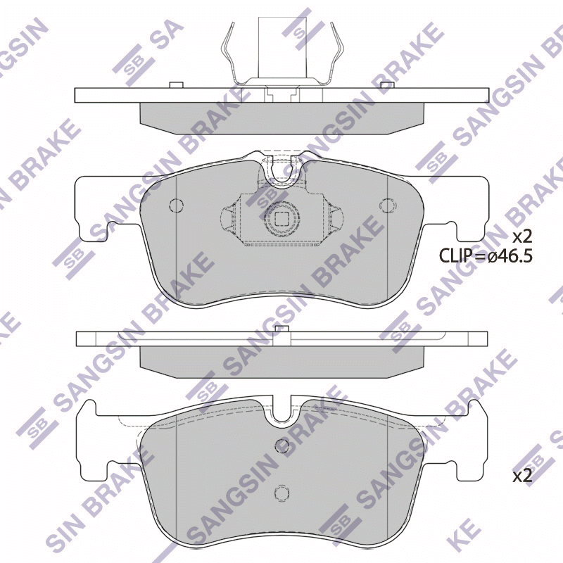 Передние тормозные колодки Sangsin SP4043