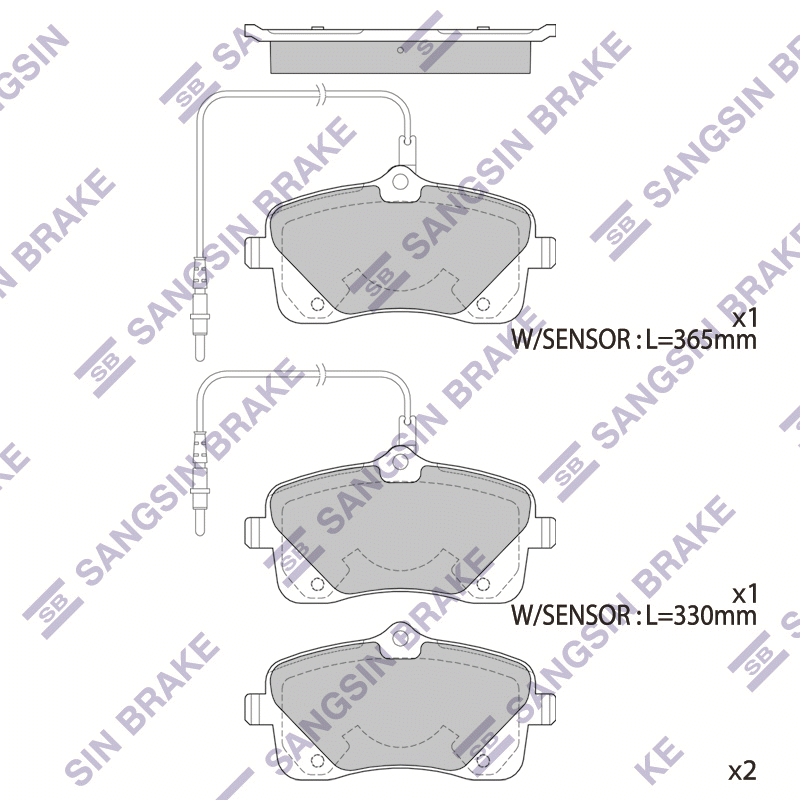 Передние тормозные колодки Sangsin SP4052