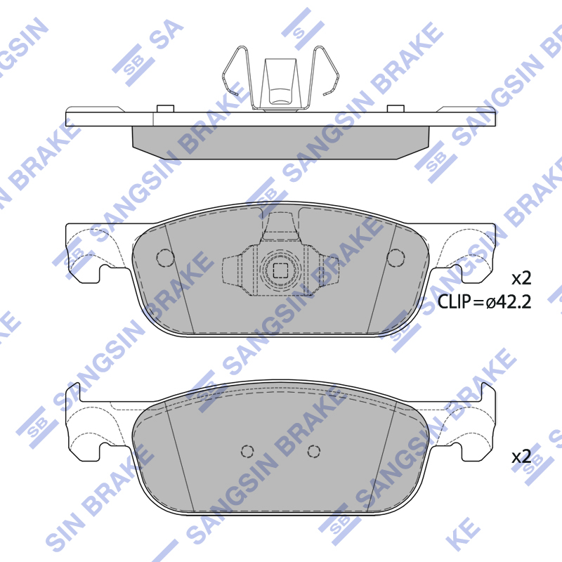 Передние тормозные колодки Sangsin SP4054