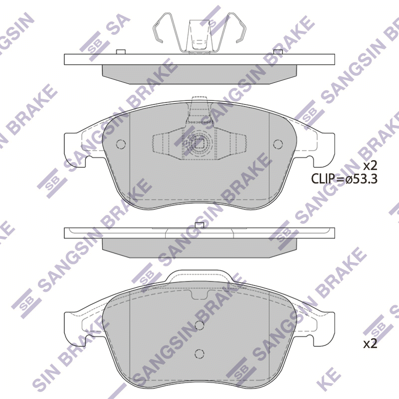 Передние тормозные колодки Sangsin SP4055