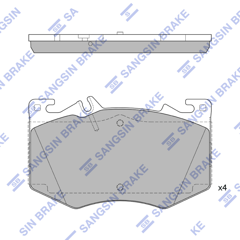 Передние тормозные колодки Sangsin SP4058