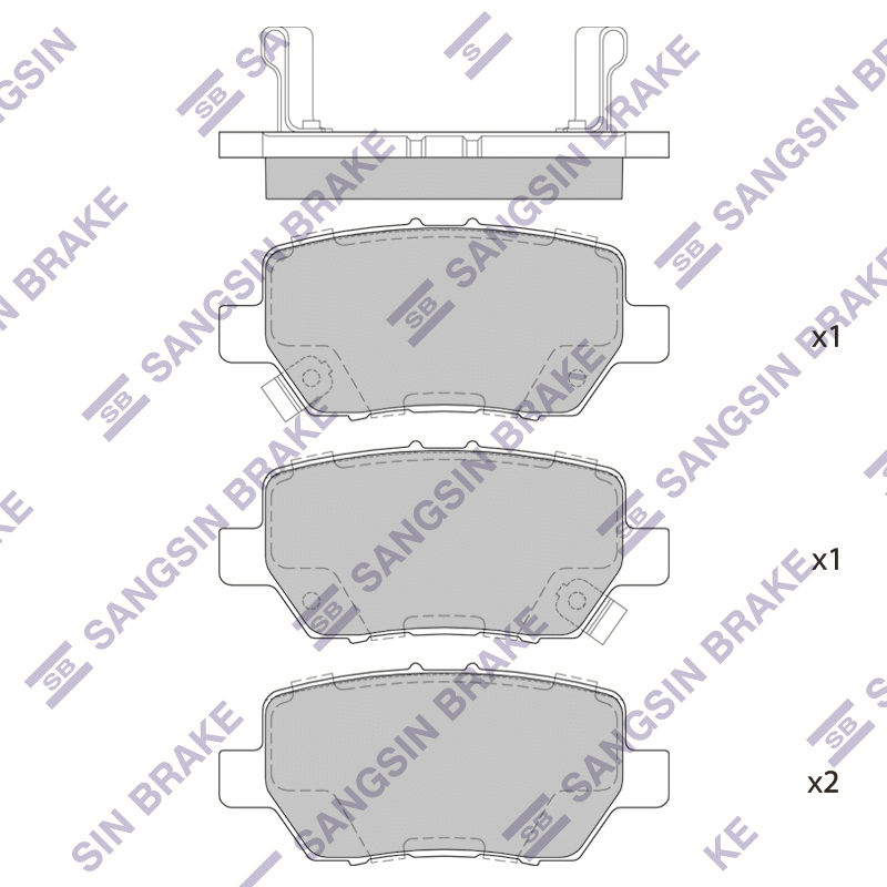 Задние тормозные колодки Sangsin SP4063