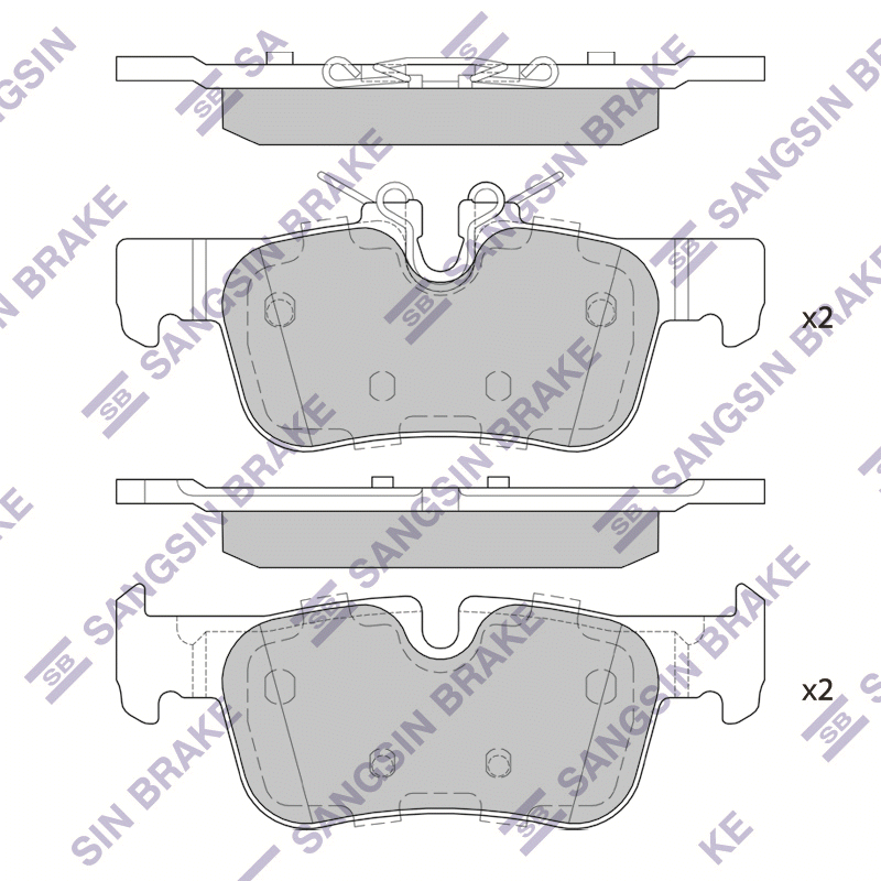 Задние тормозные колодки Sangsin SP4066