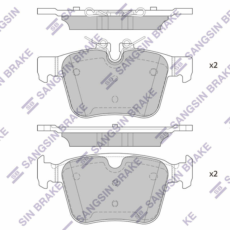 Задние тормозные колодки Sangsin SP4069