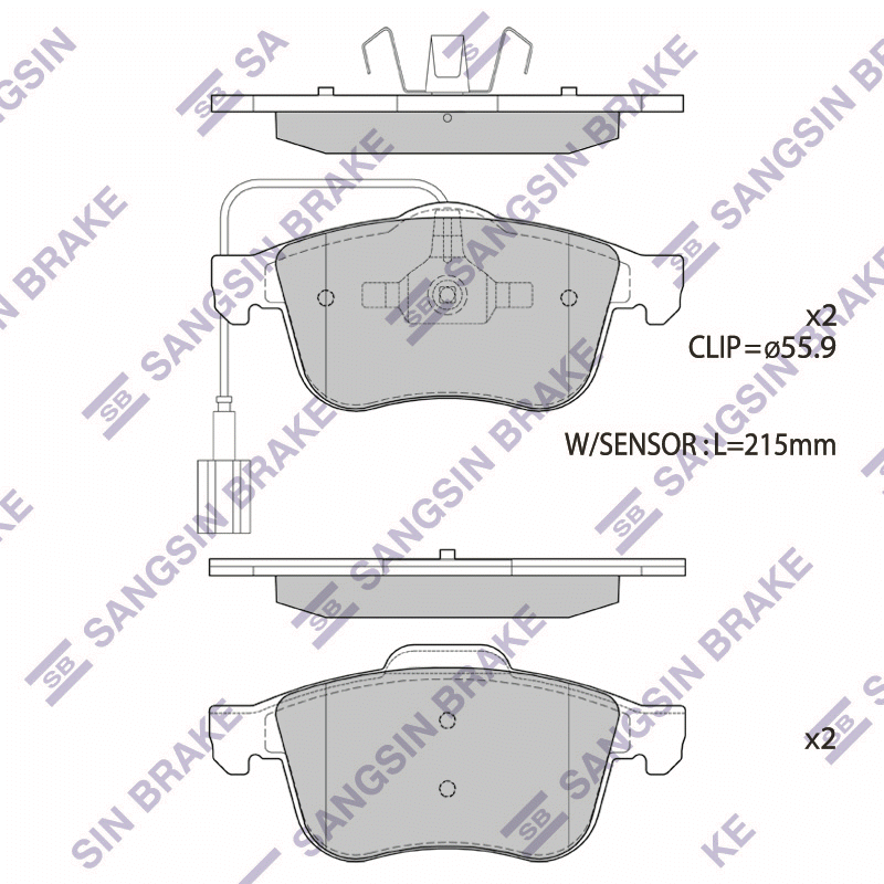 Передние тормозные колодки Sangsin SP4081