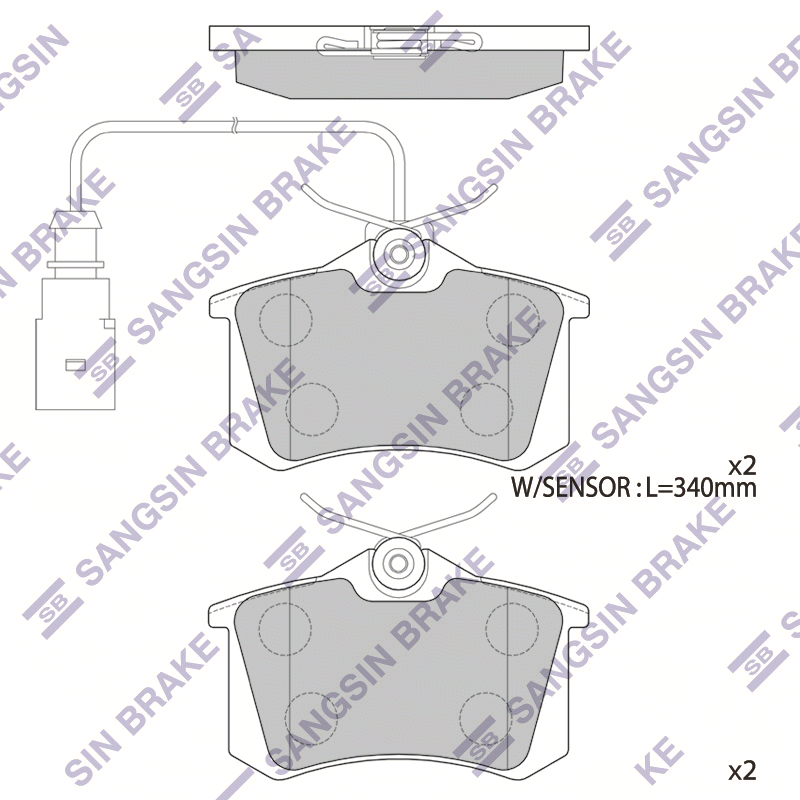 Задние тормозные колодки Sangsin SP4107