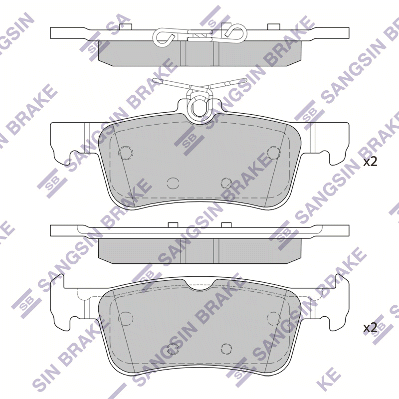Задние тормозные колодки Sangsin SP4108