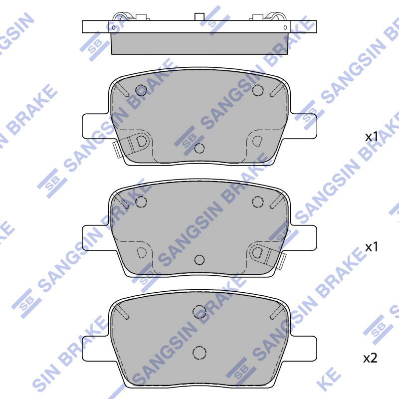 Задние тормозные колодки Sangsin SP4116A
