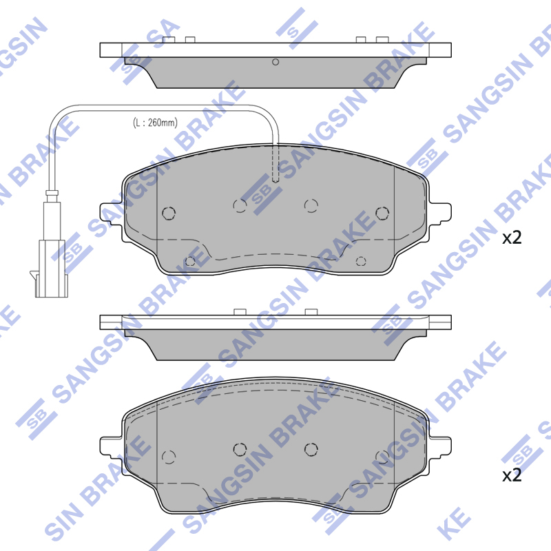Передние тормозные колодки Sangsin SP4121