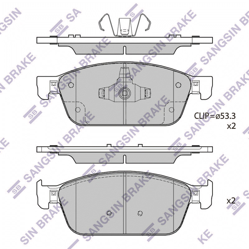 Передние тормозные колодки Sangsin SP4124