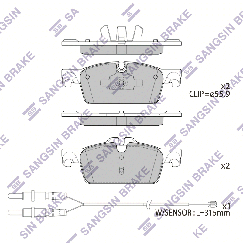 Передние тормозные колодки Sangsin SP4132