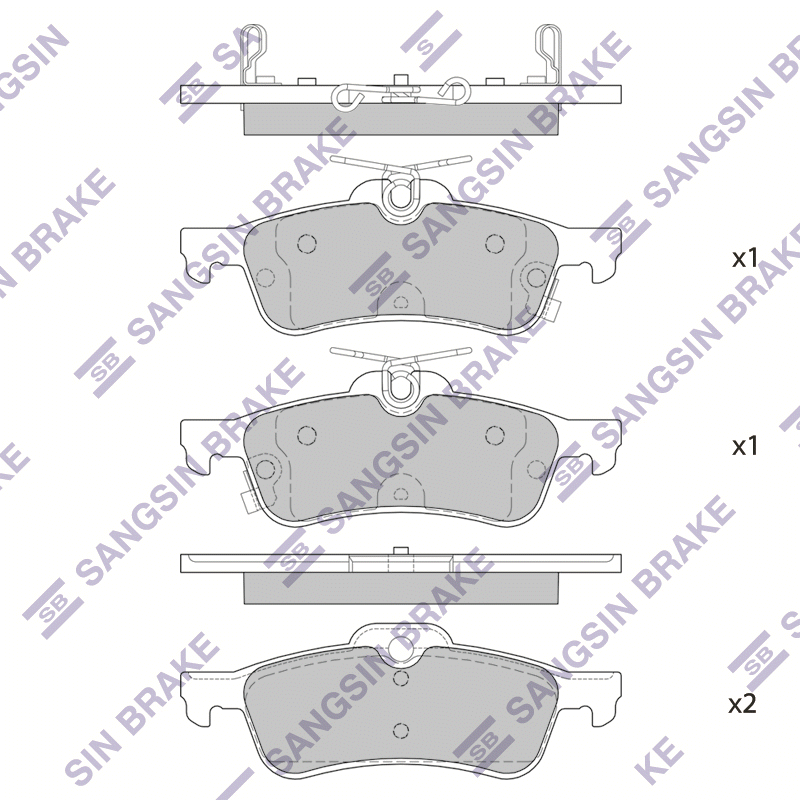 Задние тормозные колодки Sangsin SP4133