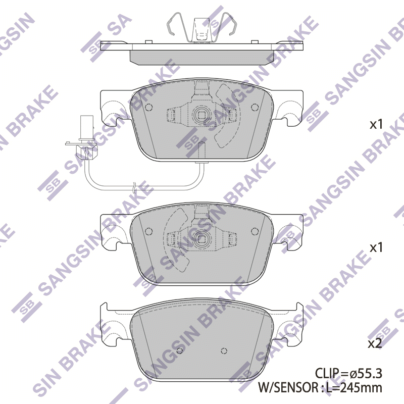 Передние тормозные колодки Sangsin SP4134