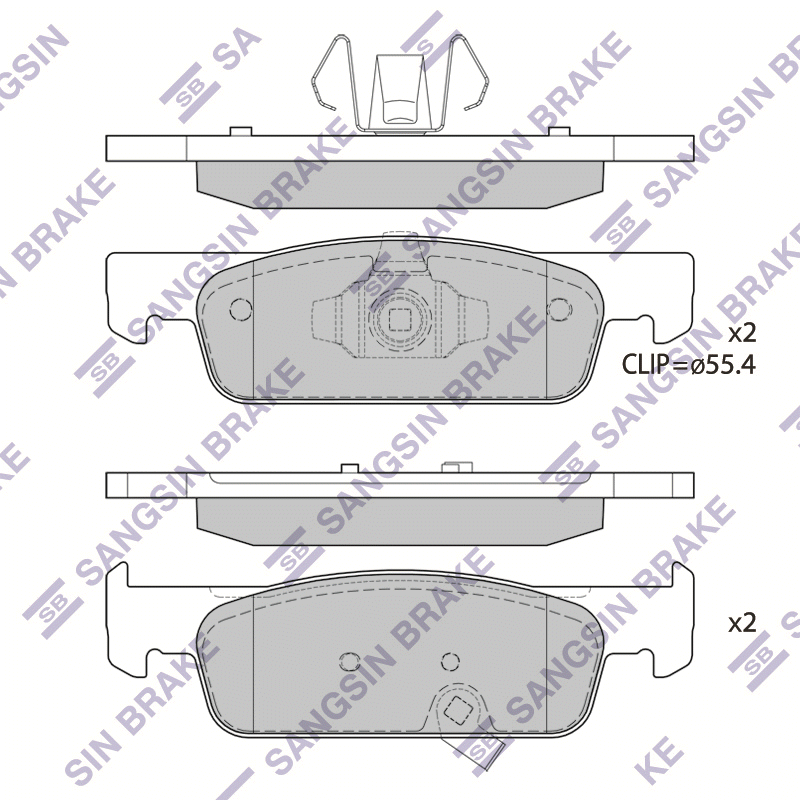 Передние тормозные колодки Sangsin SP4136