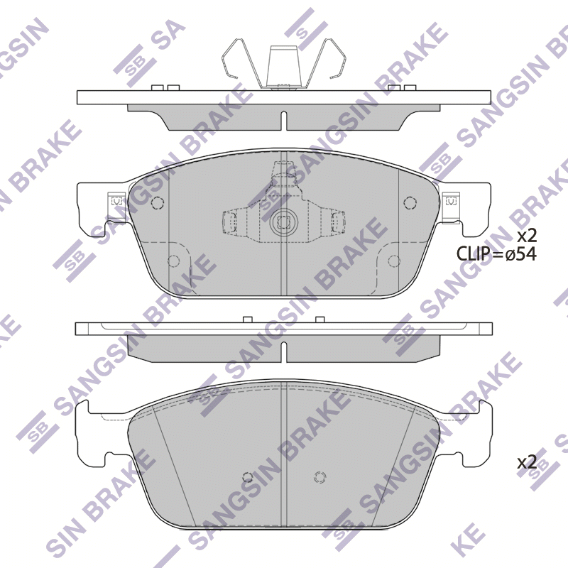 Передние тормозные колодки Sangsin SP4153