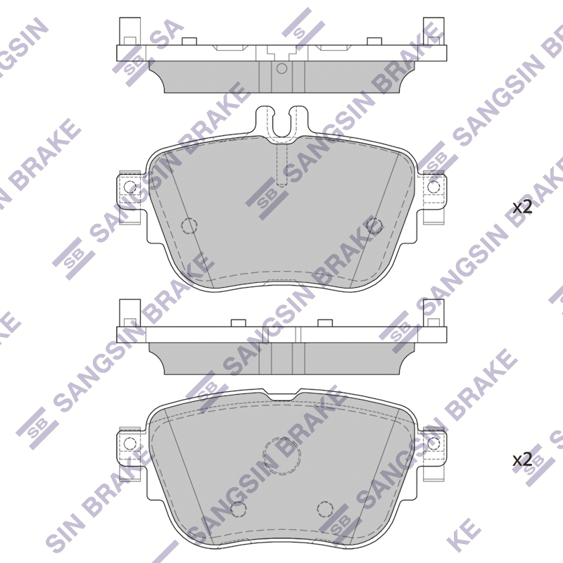 Задние тормозные колодки Sangsin SP4155