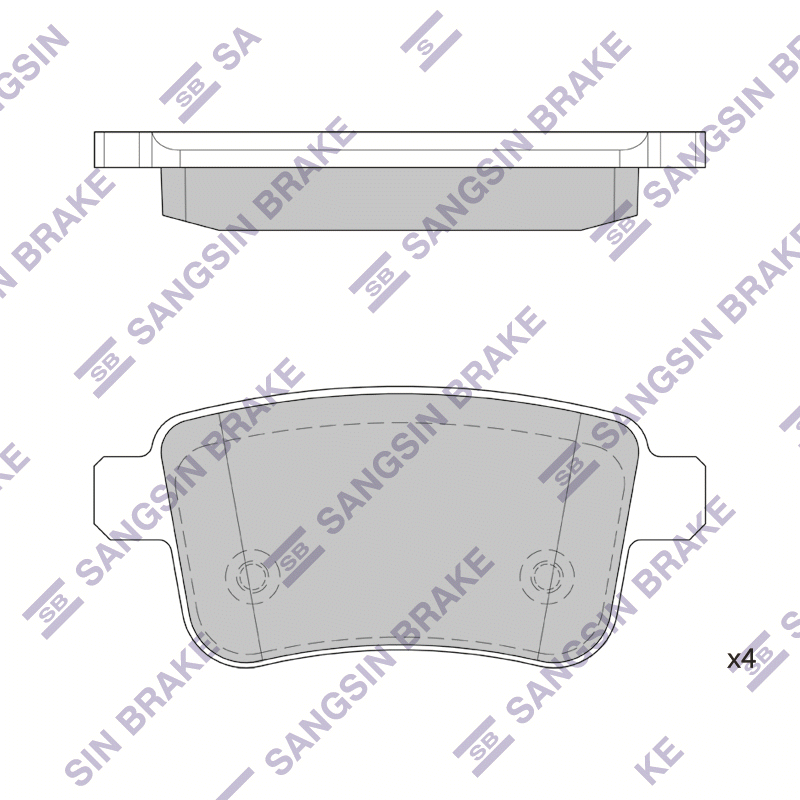Задние тормозные колодки Sangsin SP4158
